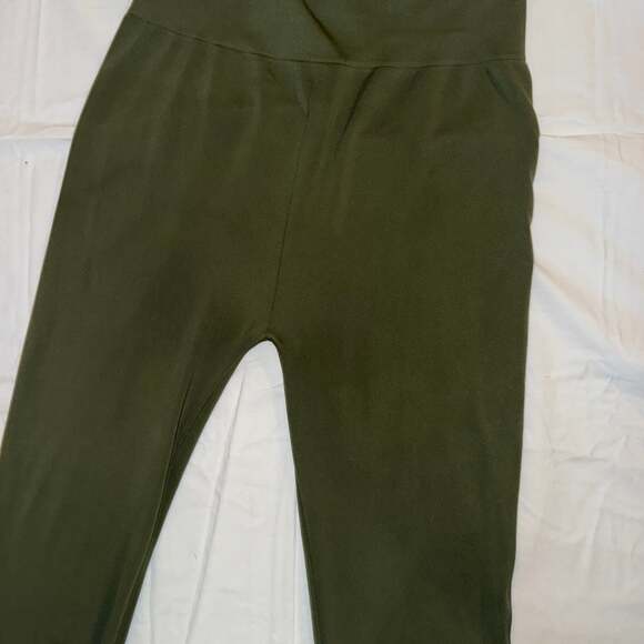 Julia by Love J Olive Green High Waist Leggings Pants Women’s S/M Stretch - Picture 2 of 5